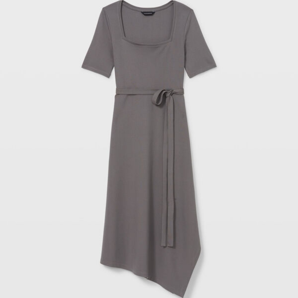 CLUB Monoco Olive Green Asymmetrical Dress.  Size L
